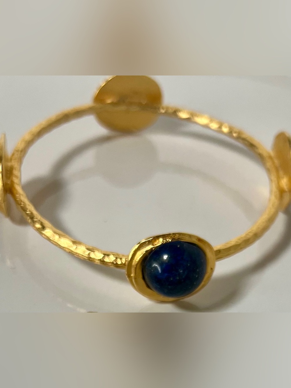 Lapis Gold-Tone Bracelet with Deep Blue Lapis Stone - Lapis
